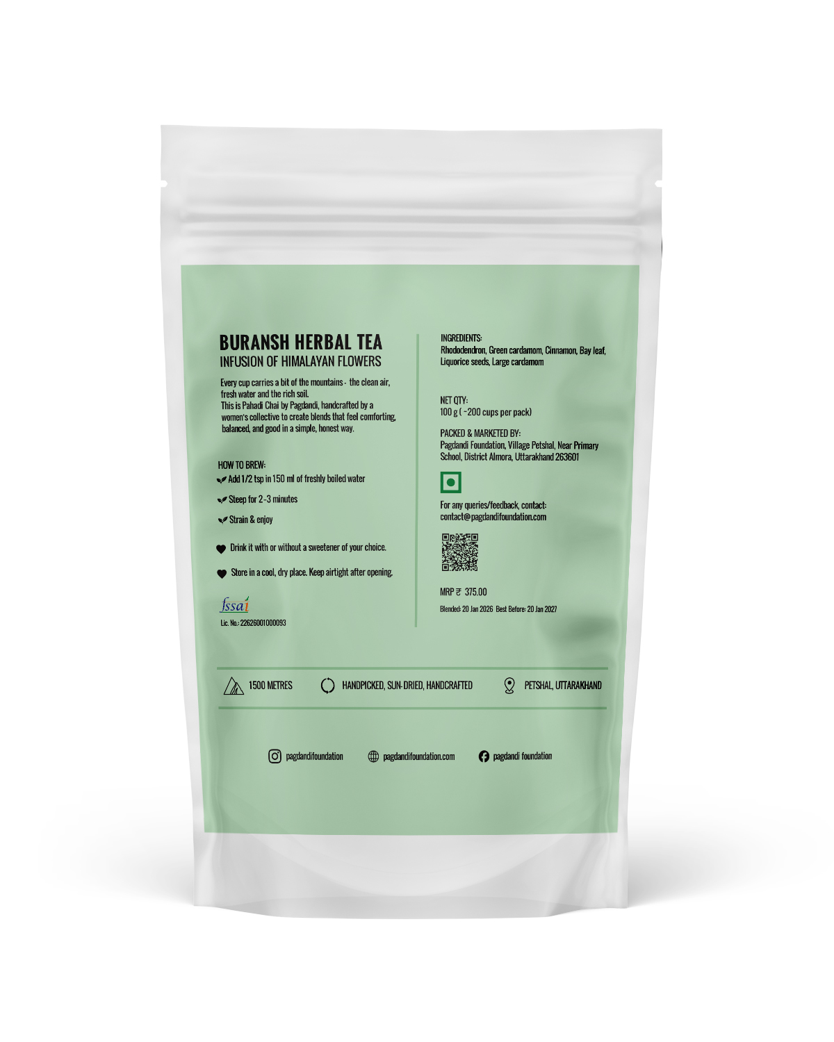 Buransh Herbal Tea — back